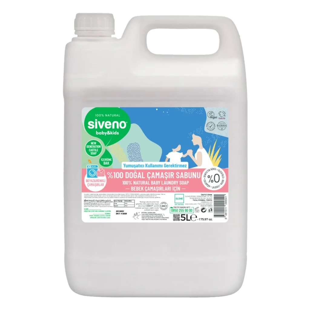 %100 Doğal Bebek Çamaşır Sabunu Kendinden Yumuşatıcılı Bitkisel Deterjan Konsantre Vegan 5000ml