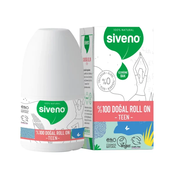 Siveno %100 Doğal Roll-On Teen Girl Genç Kız Deodorant Ter Kokusu Önleyici Bitkisel Lekesiz Vegan 50ml