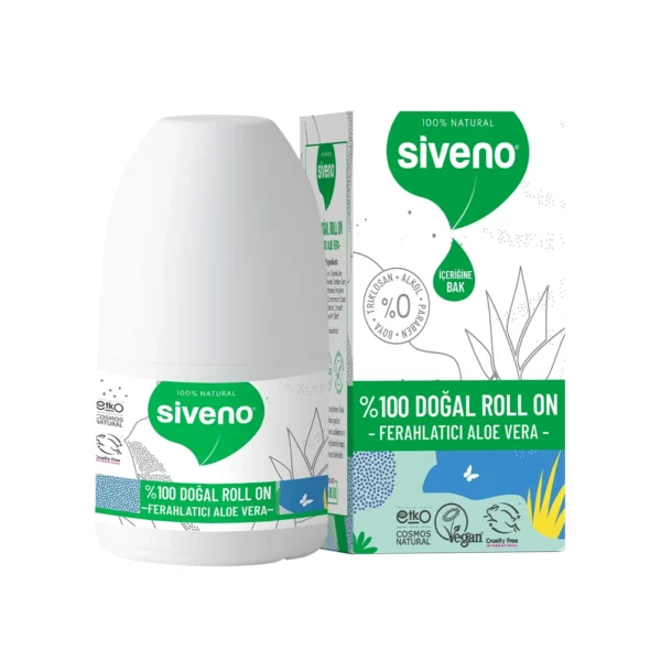 %100 Doğal Roll-On Aloe Vera Deodorant Ter Kokusu Önleyici Bitkisel Lekesiz Vegan 50ml