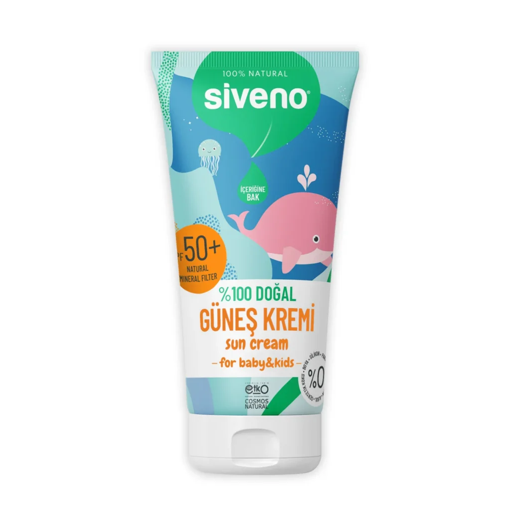 %100 Doğal Bebek Güneş Kremi Leke Karşıtı Nemlendirici Bitkisel Vegan UVA UVB SPF50 50ml